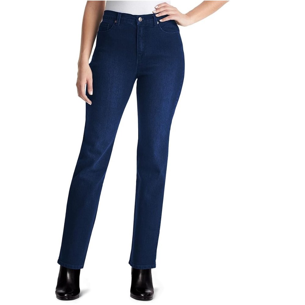 NWT Gloria Vanderbilt Amanda Classic Hi Rise Tapered Jean Blue Sz 4S $60 5C009